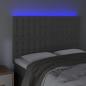 Preview: LED Kopfteil Hellgrau 144x5x118/128 cm Samt