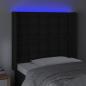 Preview: LED Kopfteil Schwarz 93x16x118/128 cm Kunstleder