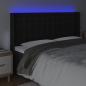 Preview: LED Kopfteil Schwarz 147x16x118/128 cm Kunstleder