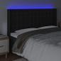 Preview: LED Kopfteil Schwarz 183x16x118/128 cm Kunstleder