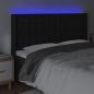 Preview: LED Kopfteil Schwarz 203x16x118/128 cm Kunstleder