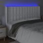 Preview: LED Kopfteil Weiß 203x16x118/128 cm Kunstleder