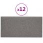 Preview: Wandpaneele 12 Stk. Hellgrau 30x15 cm Stoff 0,54 m²