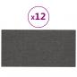 Preview: Wandpaneele 12 Stk. Dunkelgrau 30x15 cm Stoff 0,54 m²