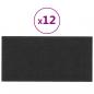 Preview: Wandpaneele 12 Stk. Schwarz 30x15 cm Stoff 0,54 m²