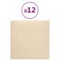 Preview: Wandpaneele 12 Stk. Creme 30x30 cm Stoff 1,08 m²