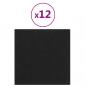 Preview: Wandpaneele 12 Stk. Schwarz 30x30 cm Stoff 1,08 m²