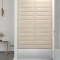 Preview: Wandpaneele 12 Stk. Creme 60x15 cm Samt 1,08 m²