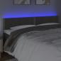 Preview: LED Kopfteil Dunkelgrau 200x5x78/88 cm Samt