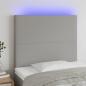 Preview: ARDEBO.de - LED Kopfteil Hellgrau 80x5x118/128 cm Stoff