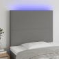 Preview: ARDEBO.de - LED Kopfteil Dunkelgrau 90x5x118/128 cm Stoff