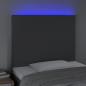 Preview: LED Kopfteil Dunkelgrau 100x5x118/128 cm Stoff