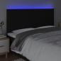 Preview: LED Kopfteil Schwarz 160x5x118/128 cm Stoff