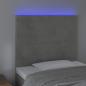 Preview: LED Kopfteil Hellgrau 80x5x118/128 cm Samt