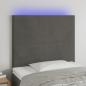 Preview: ARDEBO.de - LED Kopfteil Dunkelgrau 80x5x118/128 cm Samt