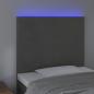 Preview: LED Kopfteil Dunkelgrau 80x5x118/128 cm Samt