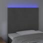 Preview: LED Kopfteil Dunkelgrau 90x5x118/128 cm Samt