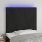 Preview: ARDEBO.de - LED Kopfteil Schwarz 100x5x118/128 cm Samt