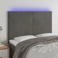 Preview: ARDEBO.de - LED Kopfteil Dunkelgrau 144x5x118/128 cm Samt