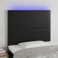 Preview: ARDEBO.de - LED Kopfteil Schwarz 80x5x118/128 cm Kunstleder