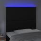 Preview: LED Kopfteil Schwarz 90x5x118/128 cm Kunstleder