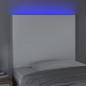 Preview: LED Kopfteil Weiß 90x5x118/128 cm Kunstleder