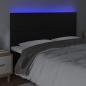 Preview: LED Kopfteil Schwarz 180x5x118/128 cm Kunstleder