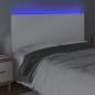 Preview: LED Kopfteil Weiß 200x5x118/128 cm Kunstleder