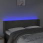 Preview: LED Kopfteil Dunkelgrau 147x16x78/88 cm Samt