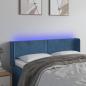 Preview: ARDEBO.de - LED Kopfteil Dunkelblau 147x16x78/88 cm Samt