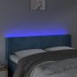 Preview: LED Kopfteil Dunkelblau 147x16x78/88 cm Samt