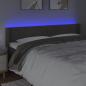 Preview: LED Kopfteil Dunkelgrau 203x16x78/88 cm Samt