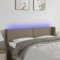 Preview: ARDEBO.de - LED Kopfteil Taupe 147x16x78/88 cm Stoff