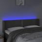 Preview: LED Kopfteil Dunkelgrau 147x16x78/88 cm Samt