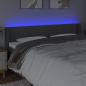 Preview: LED Kopfteil Dunkelgrau 183x16x78/88 cm Stoff