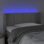 Preview: LED Kopfteil Hellgrau 83x16x78/88 cm Samt