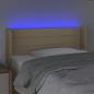 Preview: LED Kopfteil Creme 103x16x78/88 cm Stoff