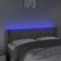 Preview: LED Kopfteil Hellgrau 163x16x78/88 cm Samt