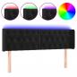 Preview: LED Kopfteil Schwarz 163x16x78/88 cm Samt