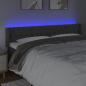 Preview: LED Kopfteil Dunkelgrau 183x16x78/88 cm Samt