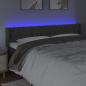 Preview: LED Kopfteil Dunkelgrau 203x16x78/88 cm Samt