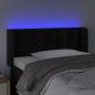 Preview: LED Kopfteil Schwarz 93x16x78/88 cm Samt