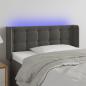 Preview: ARDEBO.de - LED Kopfteil Dunkelgrau 103x16x78/88 cm Samt