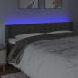 Preview: LED Kopfteil Dunkelgrau 183x16x78/88 cm Samt