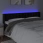 Preview: LED Kopfteil Schwarz 203x16x78/88 cm Samt