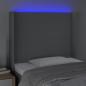 Preview: LED Kopfteil Hellgrau 83x16x118/128 cm Stoff