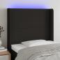 Preview: ARDEBO.de - LED Kopfteil Schwarz 83x16x118/128 cm Stoff