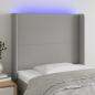 Preview: ARDEBO.de - LED Kopfteil Hellgrau 93x16x118/128 cm Stoff