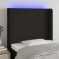 Preview: ARDEBO.de - LED Kopfteil Schwarz 93x16x118/128 cm Stoff