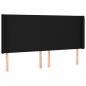 Preview: LED Kopfteil Schwarz 163x16x118/128 cm Stoff